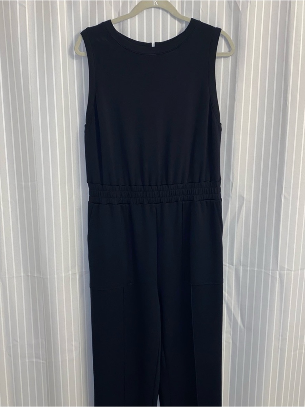 LOU & GREY Scubasoft Sleeveless Elastic Waist Black Jumpsuit Medium